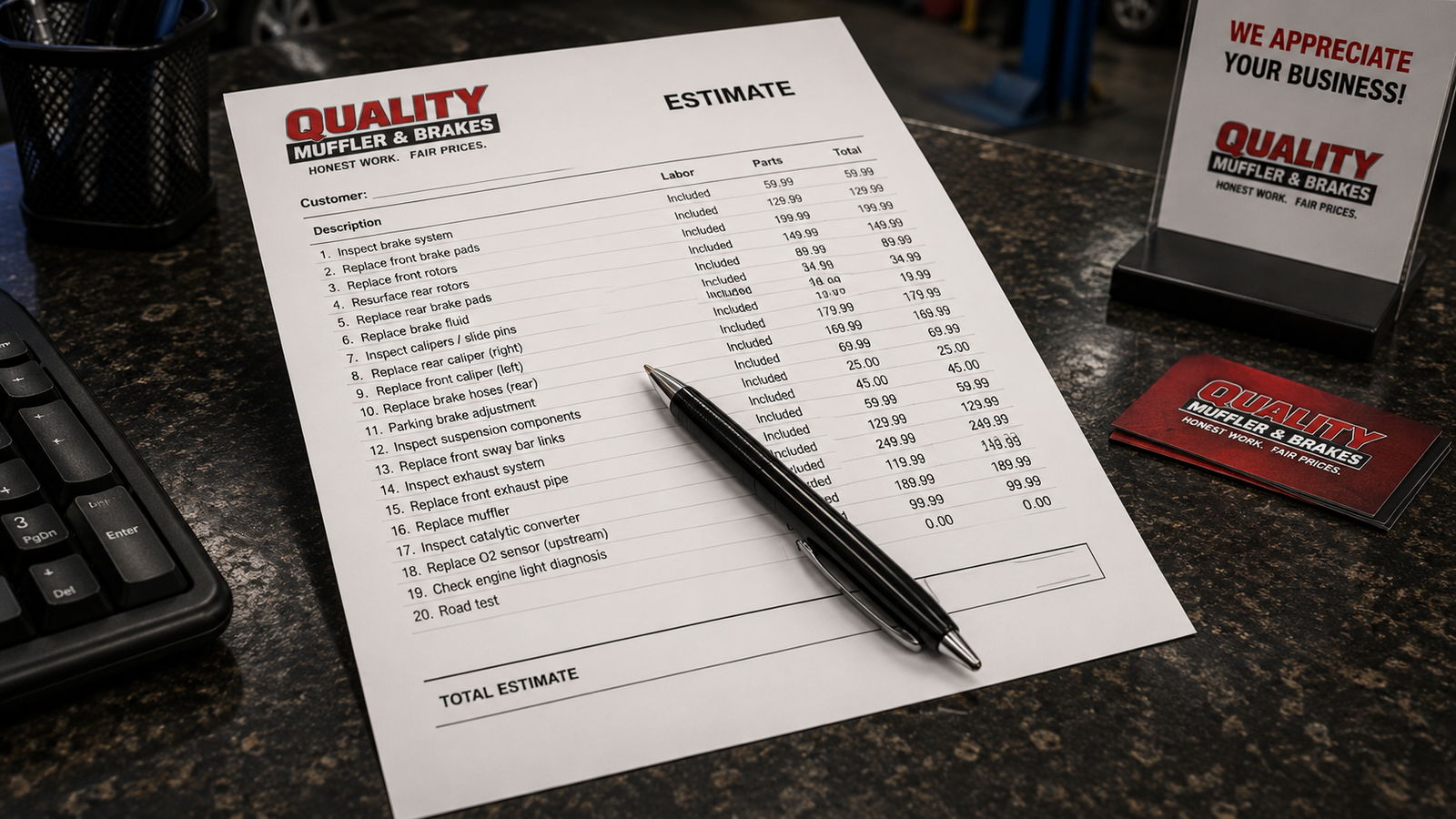 What a repair actually costs, and why no honest shop quotes one over the phone